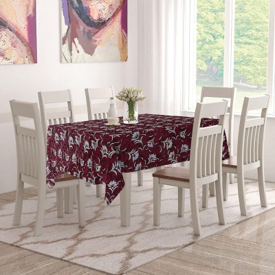 Star Weaves Printed 8 Seater Table Cover(Maroon, Polyester)