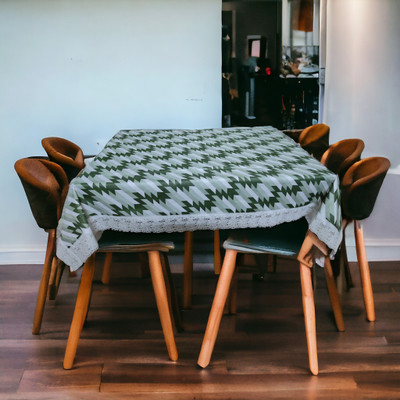 Mopak Decor Printed 6 Seater Table Cover(Green, Polyester)