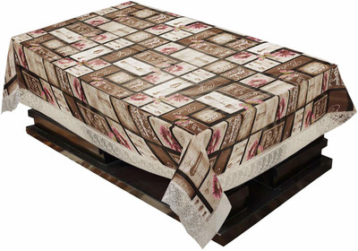DPA Collection Printed 4 Seater Table Cover(Brown, Beige, PVC)
