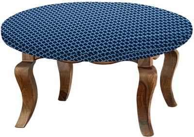 The Furnishing Tree Printed 4 Seater Table Cover(Check Blue, Polyester)