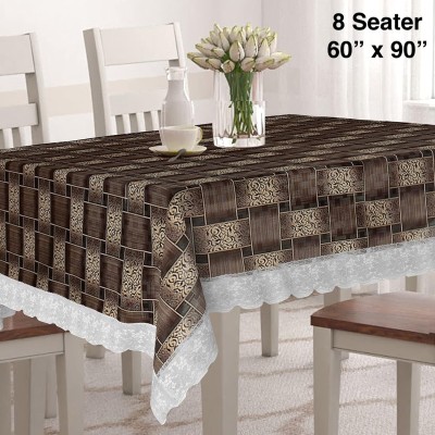 Jainco Decor Checkered 8 Seater Table Cover(Brown, PVC)