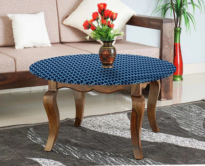 The Furnishing Tree Self Design 2 Seater Table Cover(Check Blue, Polyester)