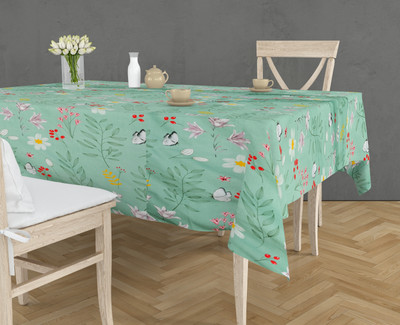 Flipkart SmartBuy Cotton 6 Seater Printed Table Cover(Light Green)