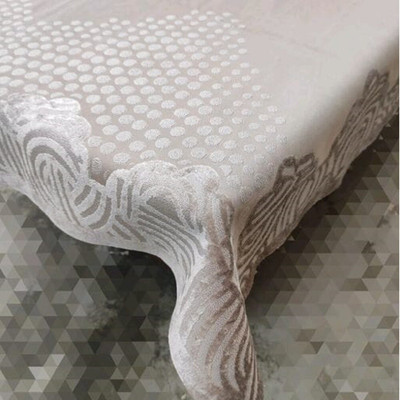Chhapri Printed 4 Seater Table Cover(Cream, Polyester)