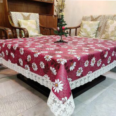 Mopak Decor Printed 2 Seater Table Cover(Maroon, Polyester)