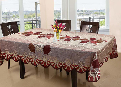 Chhapri Printed 6 Seater Table Cover(Maroon, Cotton)