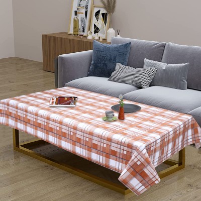 Dakshya Industries Checkered 4 Seater Table Cover(Brown, PVC)