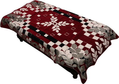 KUBER INDUSTRIES Printed 4 Seater Table Cover(Maroon, Cotton)