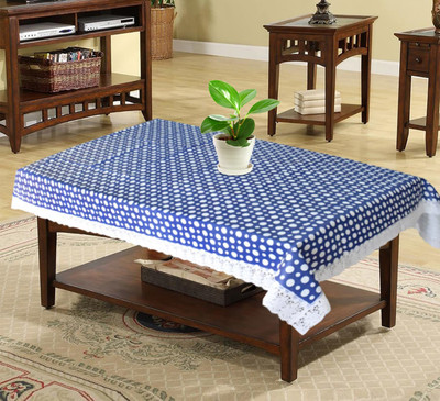 DPA Collection Printed 4 Seater Table Cover(Blue, PVC)