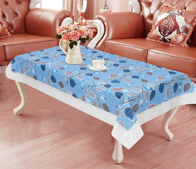 DPA Collection Printed 4 Seater Table Cover(Blue, PVC)