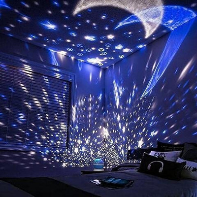 Star Master Rotating 360 Degree, Moon_Night Light Lamp Projector with Colors Table Lamp(12.7 cm, Multicolor)