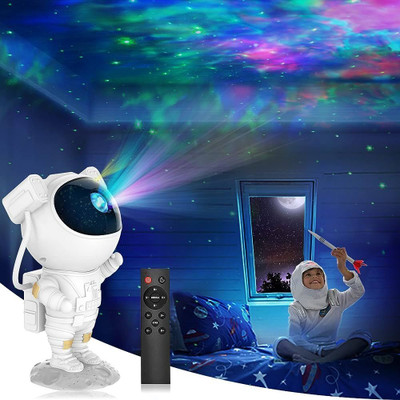 Amazm Astronaut Galaxy Night Light Space Star Projector Nebula 360° Adjustable Head Night Lamp(10 cm, White)