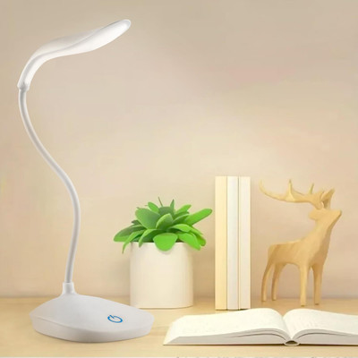 OneWish Flexible Gooseneck & Multi-functions Table Lamp,Desk Lamp with USB port Study Lamp(22 cm, White)
