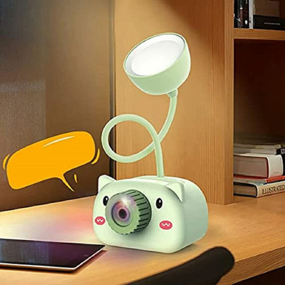 JELLIFY 4 in 1 Camera Design Table Night Lamp/Pencil Sharpener/ Pen Stand/Mobile Stand Single Pencil Sharpeners(Set of 1, Green)
