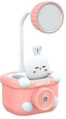 FATFISH Led Desk Lamp Pencil Sharpener Cartoon Animal Pig Table Lamp Pen Holder Toy Table Lamp(9 cm, Multicolor)