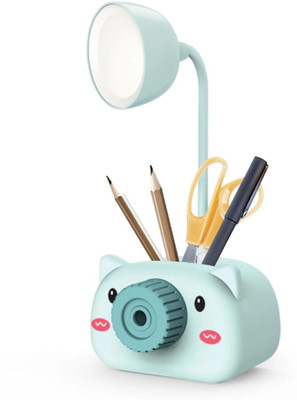 RHINETOYS LED Desk Lamp with Pen Holder & Sharpener: Study Light for Home,Office Study Lamp(20 cm, Blue)