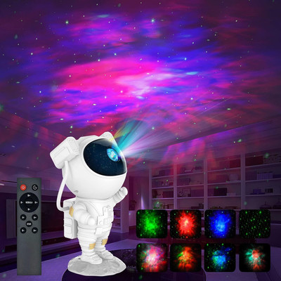 MAKD Galaxy Night Light Astronaut Space Star Projector Nebula 360° Adjustable Head Night Lamp(10 cm, White)