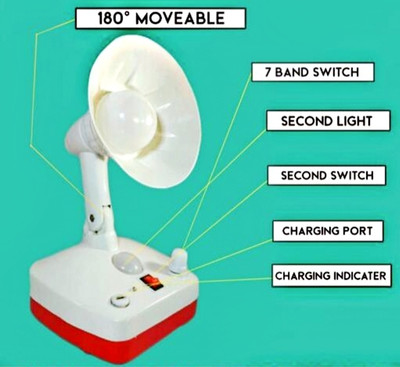 HOVEXS Study Lamp 5 hrs Lantern Emergency Light(White Red)