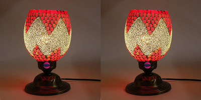 Somil Afast Glass Mosaic Table Lamp , 18.2X18.2X55 CM., Pack Of -2 Table Lamp(55 cm, Multicolor)