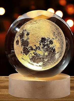 avnish 3D Moon Crystal Ball Night Lamp with Removable Glow Ball Night ...