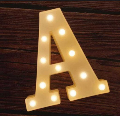 box of joy A letter led light Night Lamp(5 cm, White)