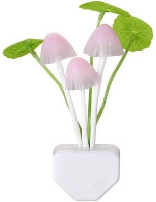 WOODPECKER PRINTS Stylish Flower Mushroom Wall Socket Light-Controlled Sensor LED Night Light Lamp Night Lamp(2 cm, White)