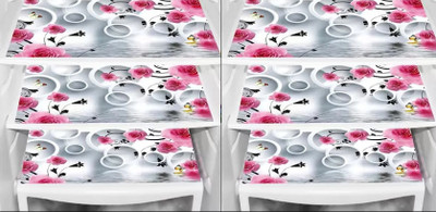 TORODINEART Square Pack of 6 Table Placemat(Pink, Polyester)