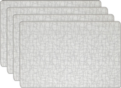 Winner Rectangular Pack of 4 Table Placemat(White, PVC)