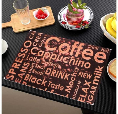 LOTUSKING Rectangular Pack of 6 Table Placemat(Brown, PVC)