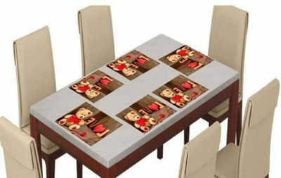 LOTUSKING Rectangular Pack of 6 Table Placemat(Orange, PVC)