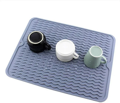 KitchenFest Rectangular Pack of 1 Table Placemat(Grey, Silicone)