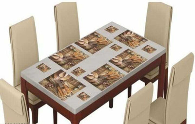 LOTUSKING Rectangular Pack of 6 Table Placemat(Grey, PVC)