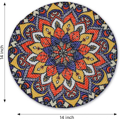 CLOUDIA Round Pack of 1 Table Placemat(Multicolor, Polypropylene)