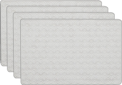 Winner Rectangular Pack of 4 Table Placemat(White, PVC)