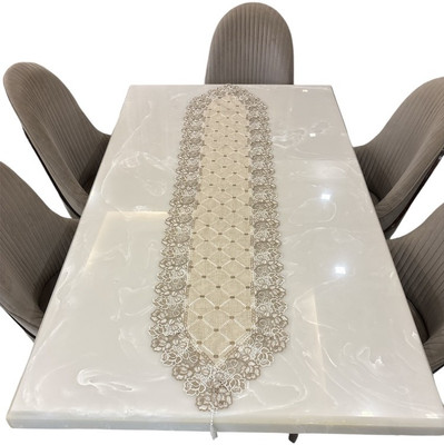 MONKDECOR Grey 177 cm Table Runner(Polyester)