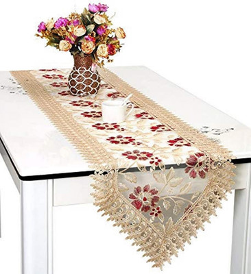 TANLOOMS Maroon 177.8 cm Table Runner(Polyester)