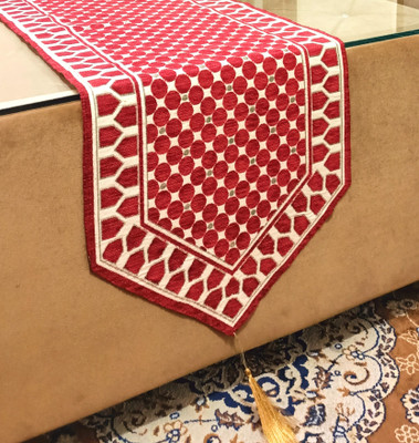 Saksham Enterprises Red 186 cm Table Runner(Cotton)