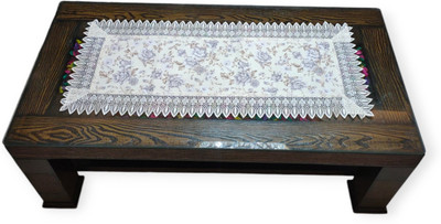 MONKDECOR White, Blue 84 cm Table Runner(Cotton)