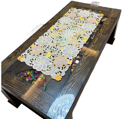 TANLOOMS Yellow 83.82 cm Table Runner(Polyester)