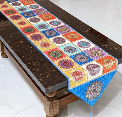 MONKDECOR Multicolor 177 cm Table Runner(Silk)