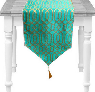 VIREO Light Blue 178 cm Table Runner(Jacquard)