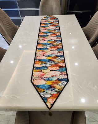 TANLOOMS Multicolor 177.8 cm Table Runner(Velvet)