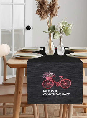 Home Colors Black 132 cm Table Runner(Cotton)
