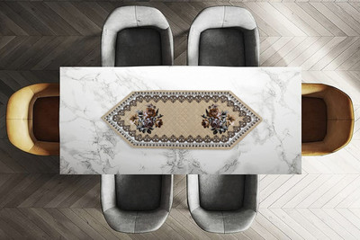 Dakshya Industries Beige 91 cm Table Runner(Cotton)