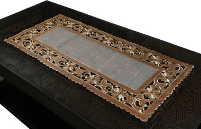 TANLOOMS Gold 83.82 cm Table Runner(Polyester)