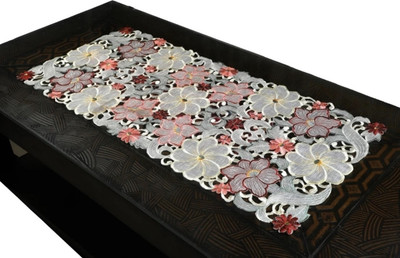 MONKDECOR Maroon 84 cm Table Runner(Cotton)