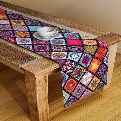 Aj Mart Multicolor 152 cm Table Runner(Polyester)