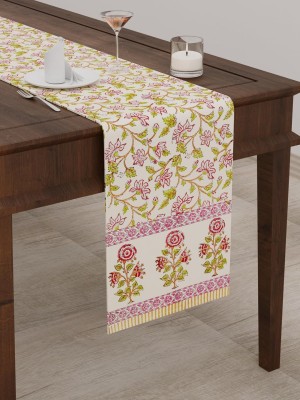 BLOCKS OF INDIA Red, Brown 180 cm Table Runner(Canvas)