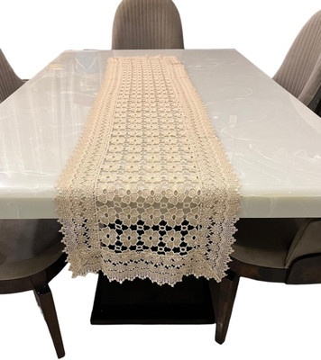 TANLOOMS Gold 177 cm Table Runner(Polyester)