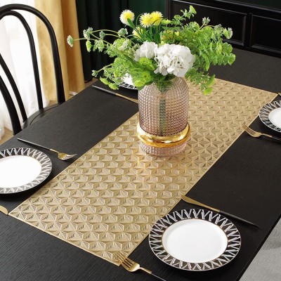 Dakshya Industries Gold 91 cm Table Runner(PVC)